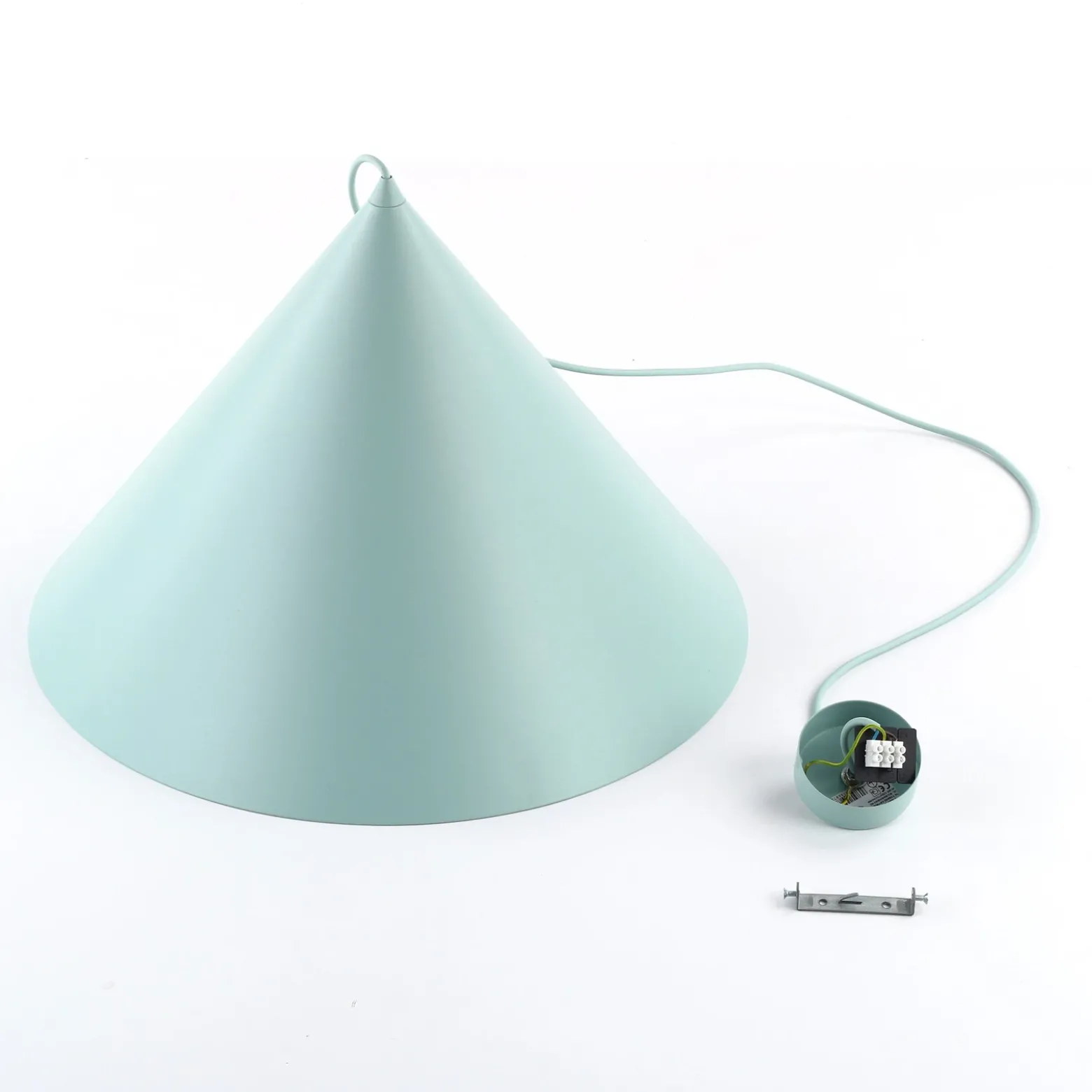 Lámpara colgante Cono, 1 luz, Ø 50 cm, menta, E27