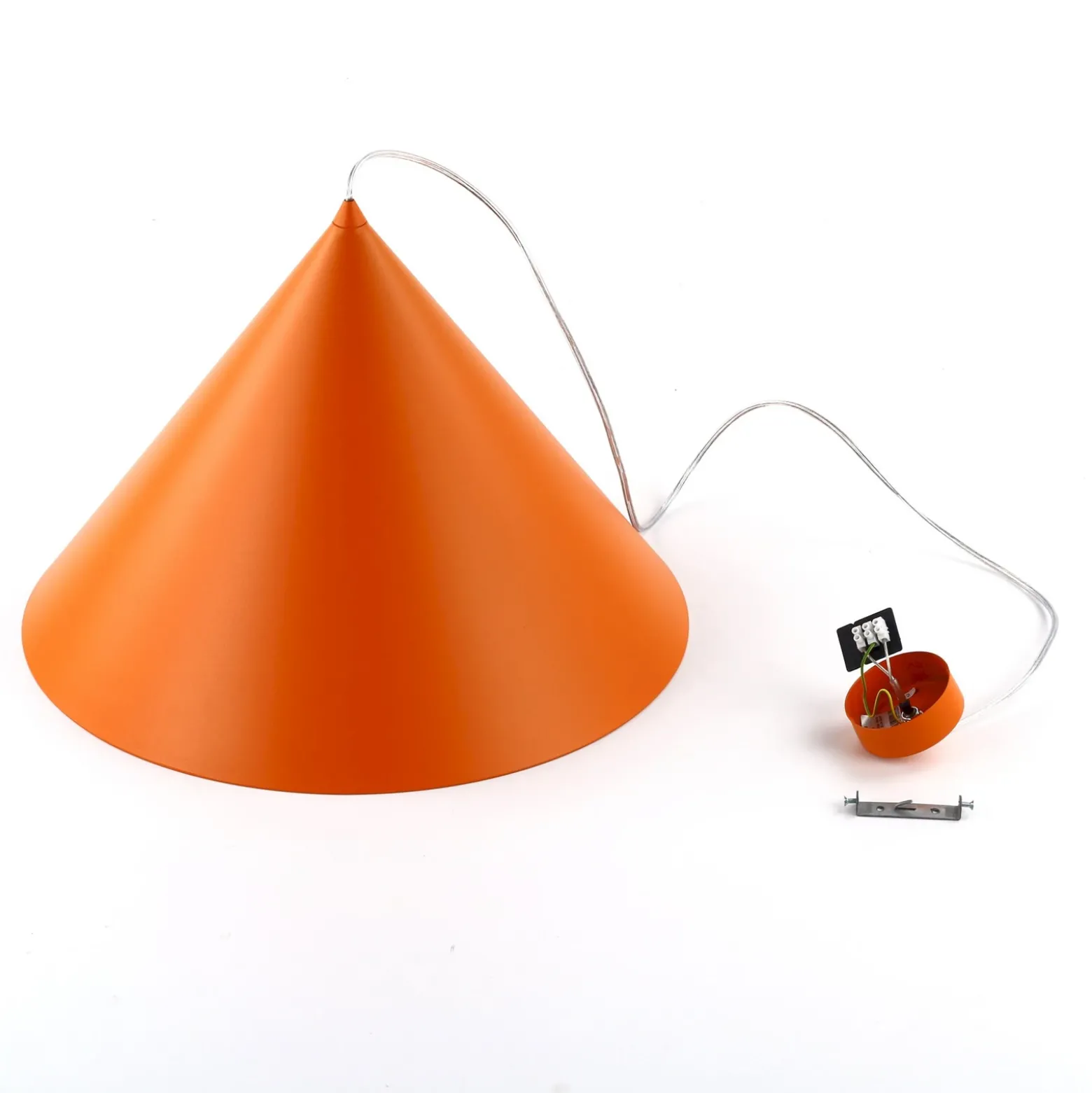 Lámpara colgante Cono, 1 luz, Ø 50 cm, naranja, E27