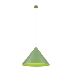 Lámpara colgante Cono, 1 luz, Ø 50 cm, verde, E27