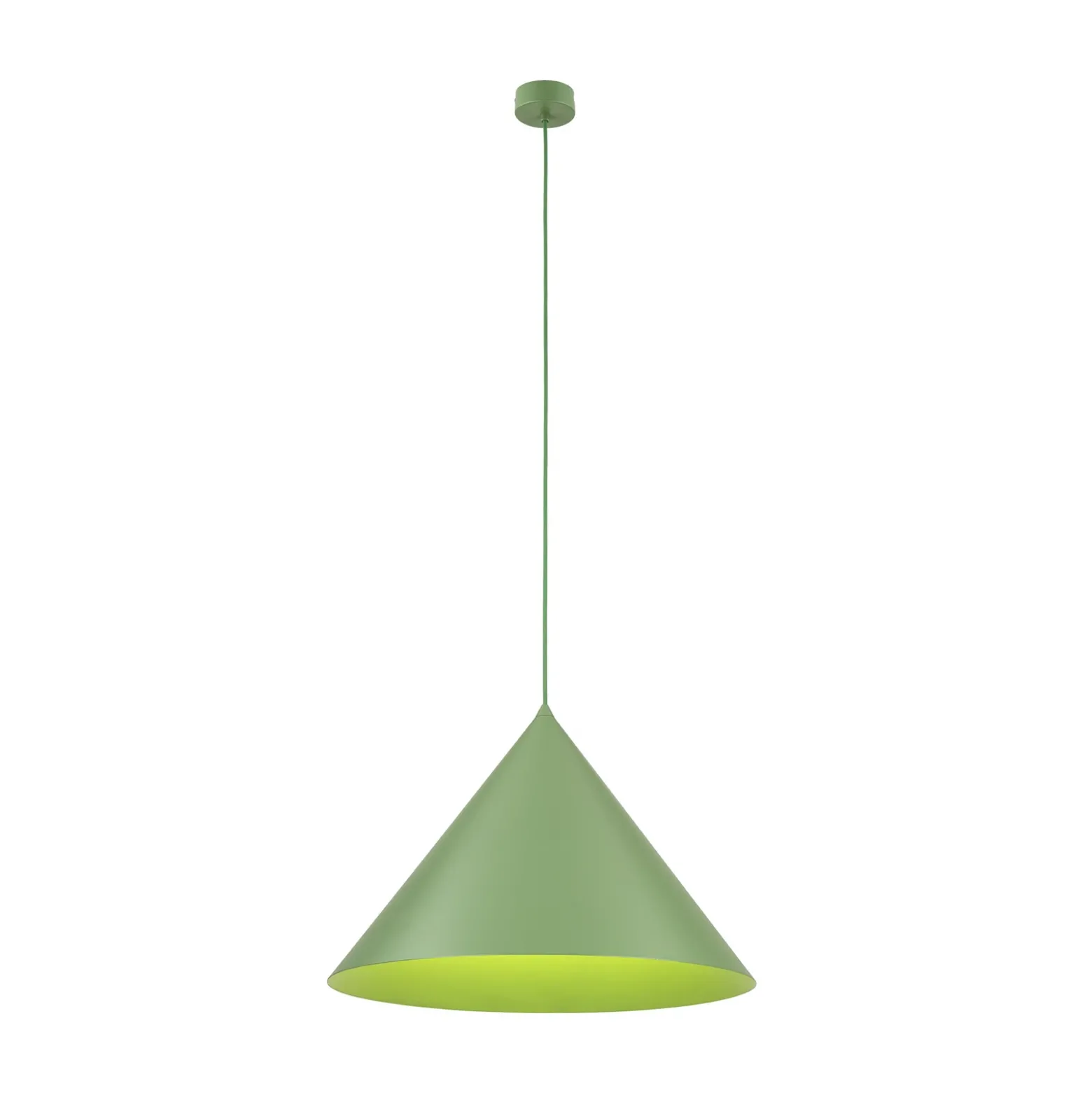 Lámpara colgante Cono, 1 luz, Ø 50 cm, verde, E27