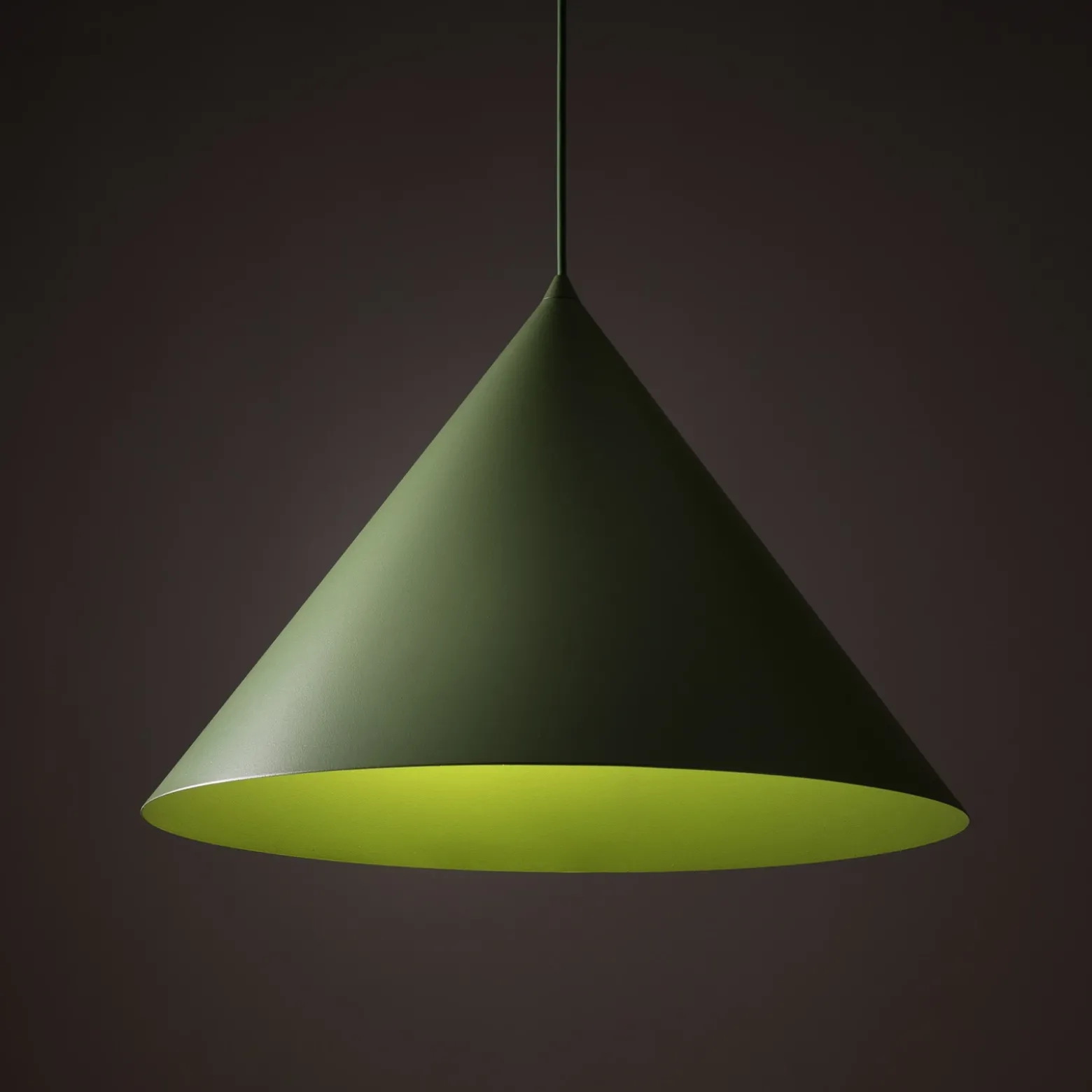 Lámpara colgante Cono, 1 luz, Ø 50 cm, verde, E27