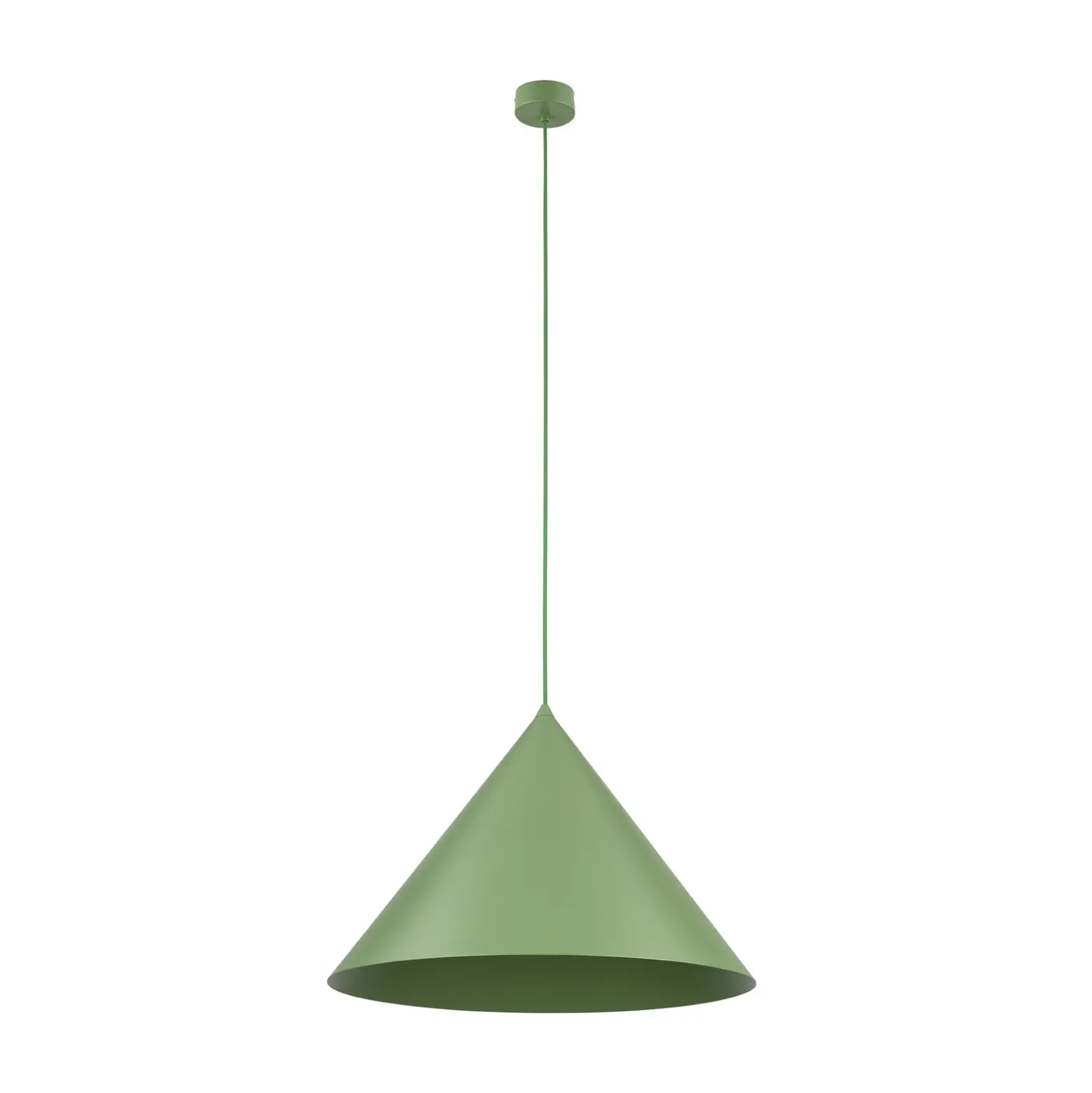 Lámpara colgante Cono, 1 luz, Ø 50 cm, verde, E27