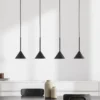 Lámpara colgante Cono Mini, 4 luces, negro GU10