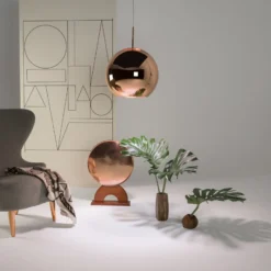 Lámpara colgante Copper Round de Tom Dixon, Ø 45 cm, cobre