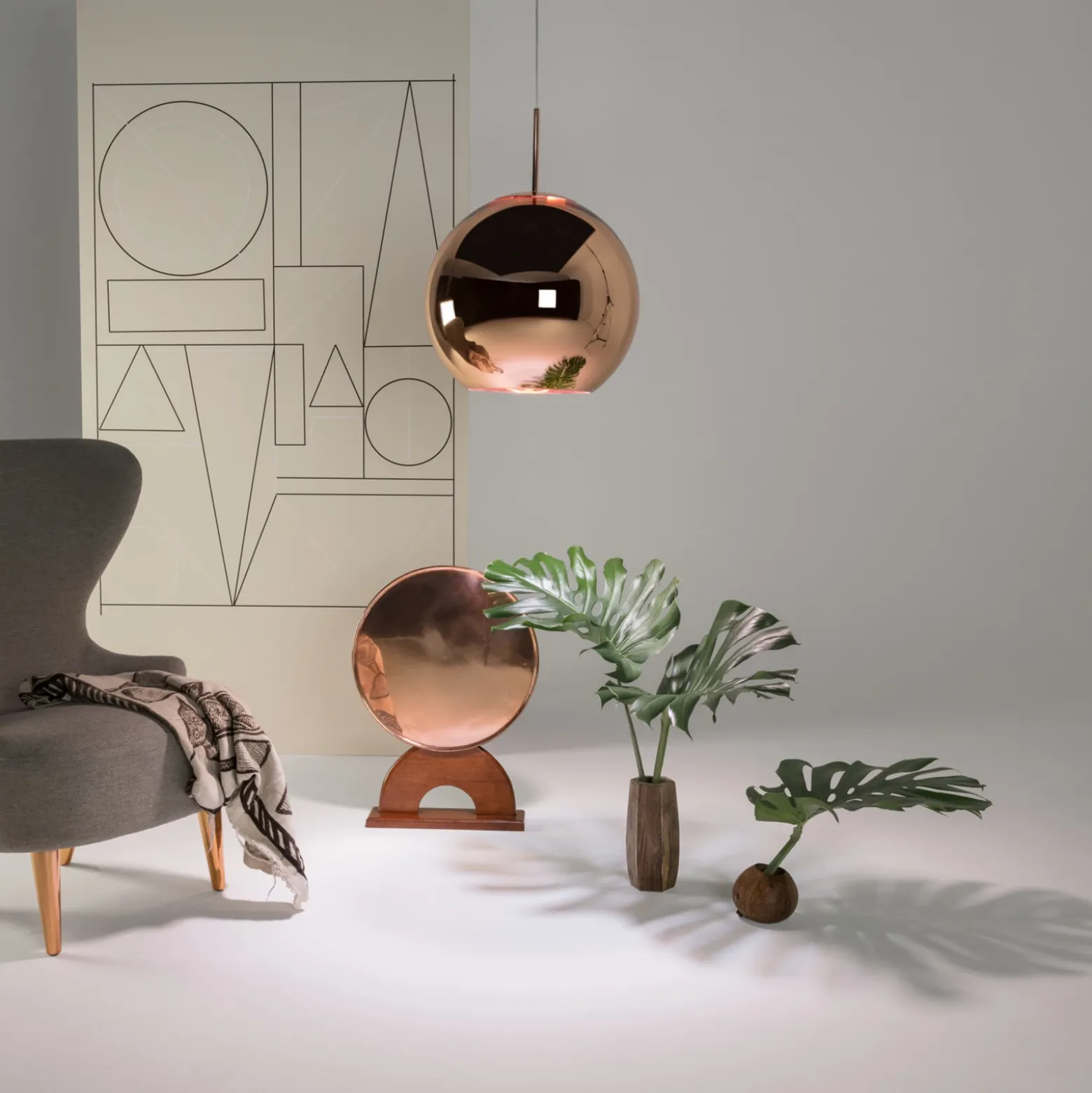 Lámpara colgante Copper Round de Tom Dixon, Ø 45 cm, cobre