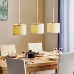 Lámpara colgante Corralee, gris, 3 luces