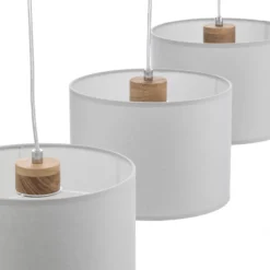 Lámpara colgante Corralee, gris, 3 luces