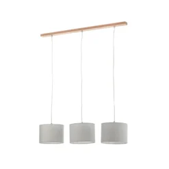 Lámpara colgante Corralee, gris, 3 luces