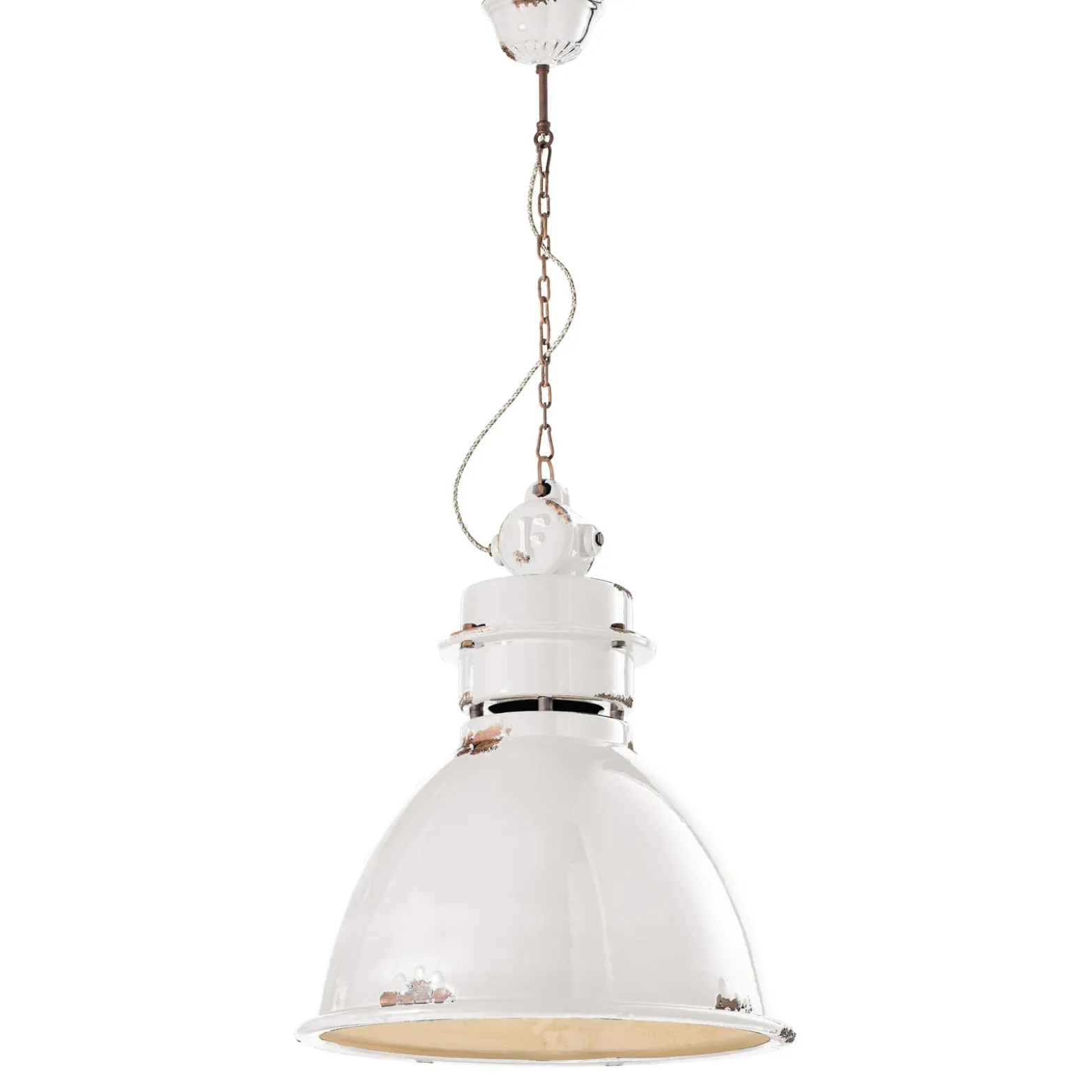 Lámpara colgante C1750, pantalla cerámica, blanco