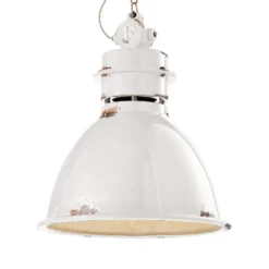 Lámpara colgante C1750, pantalla cerámica, blanco