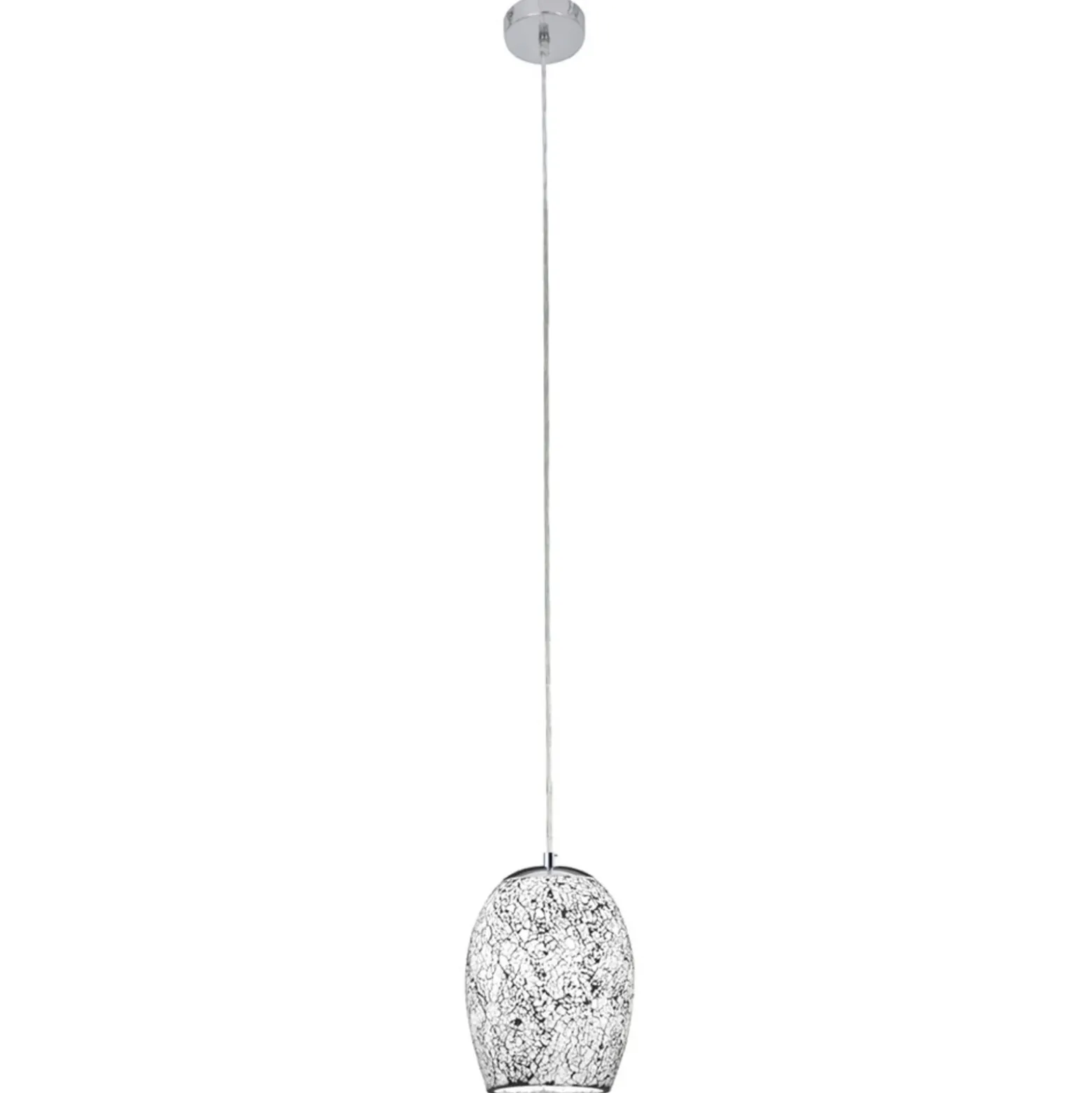 Lámpara colgante Crackle cromo-blanco