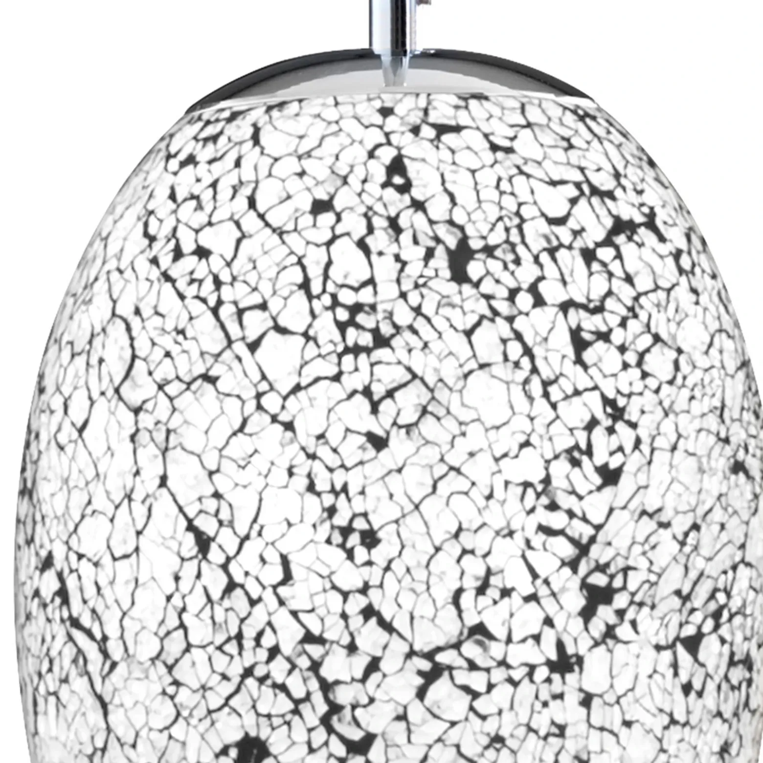 Lámpara colgante Crackle cromo-blanco