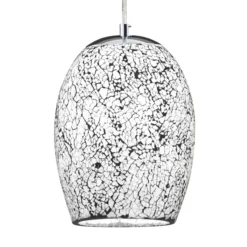 Lámpara colgante Crackle cromo-blanco