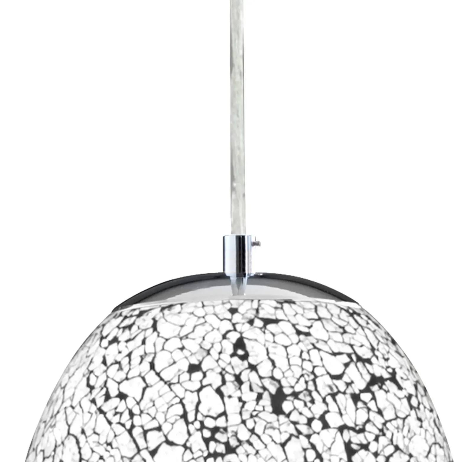 Lámpara colgante Crackle cromo-blanco