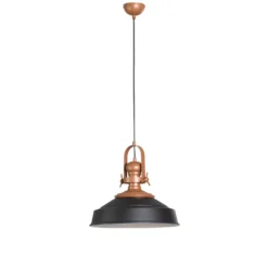 Lámpara colgante Craft, negra, metal, Ø 41 cm, E27