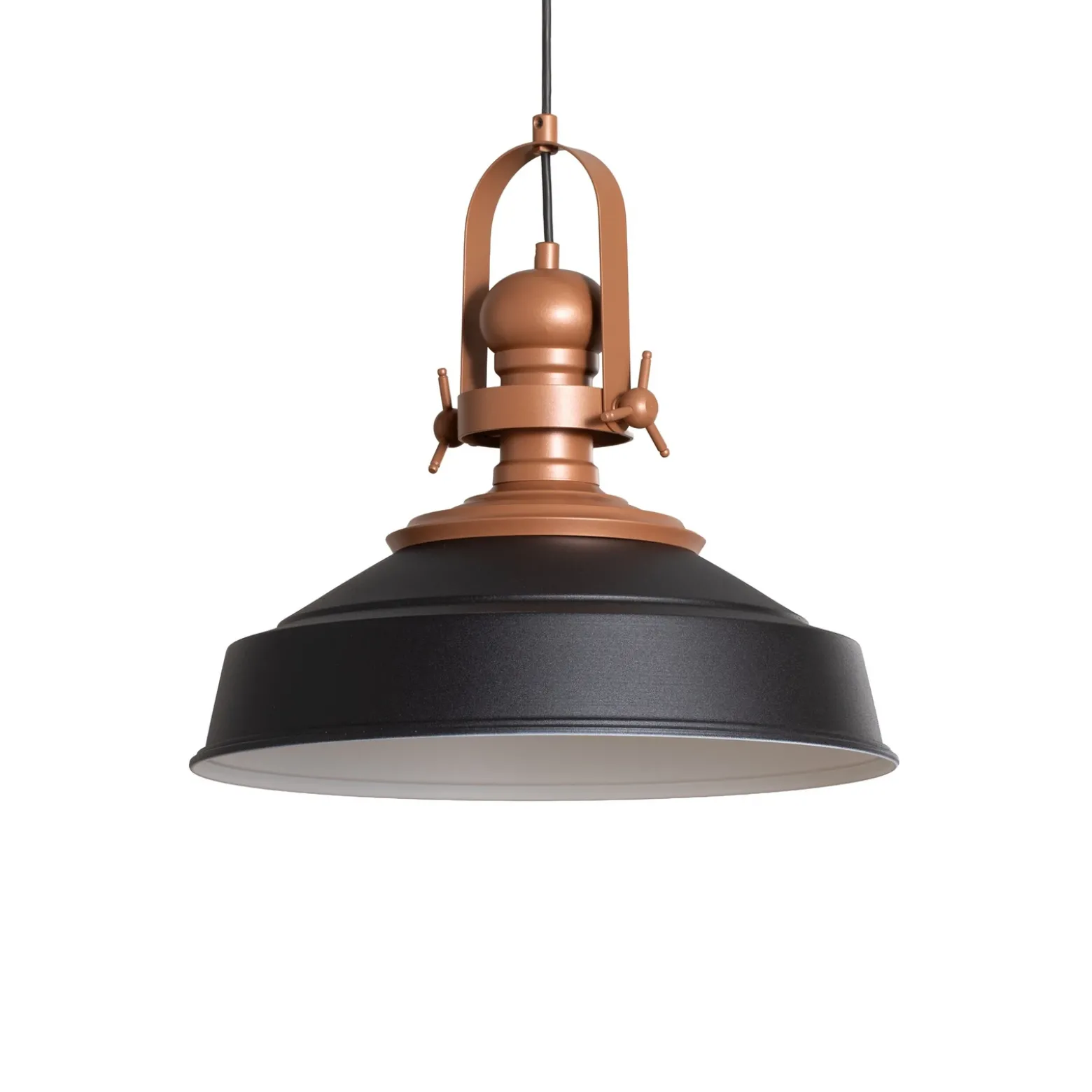 Lámpara colgante Craft, negra, metal, Ø 41 cm, E27