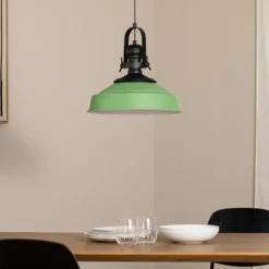 Lámpara colgante Craft, verde, metal, Ø 41 cm, E27