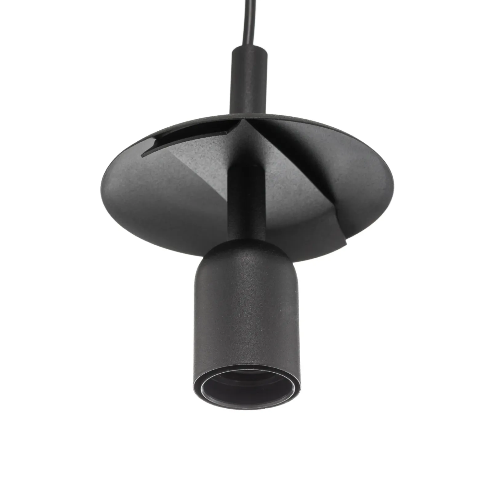 Lámpara colgante 562, cristal mate, capuchón/dosel negro