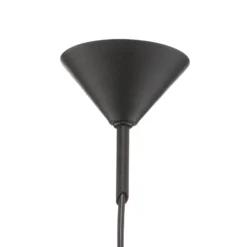 Lámpara colgante 562, cristal mate, capuchón/dosel negro