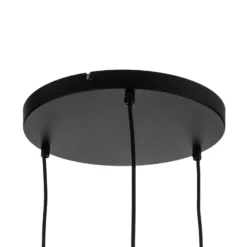 Lámpara colgante Cubus, Ø 50 cm, 3 luces, gris ahumado, cristal