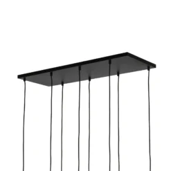 Lámpara colgante Cubus, 68 cm, 8 luces, transparente/miel/marrón, cristal