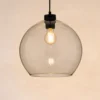 Lámpara colgante Cubus, color ámbar, cristal, Ø 30 cm, E27