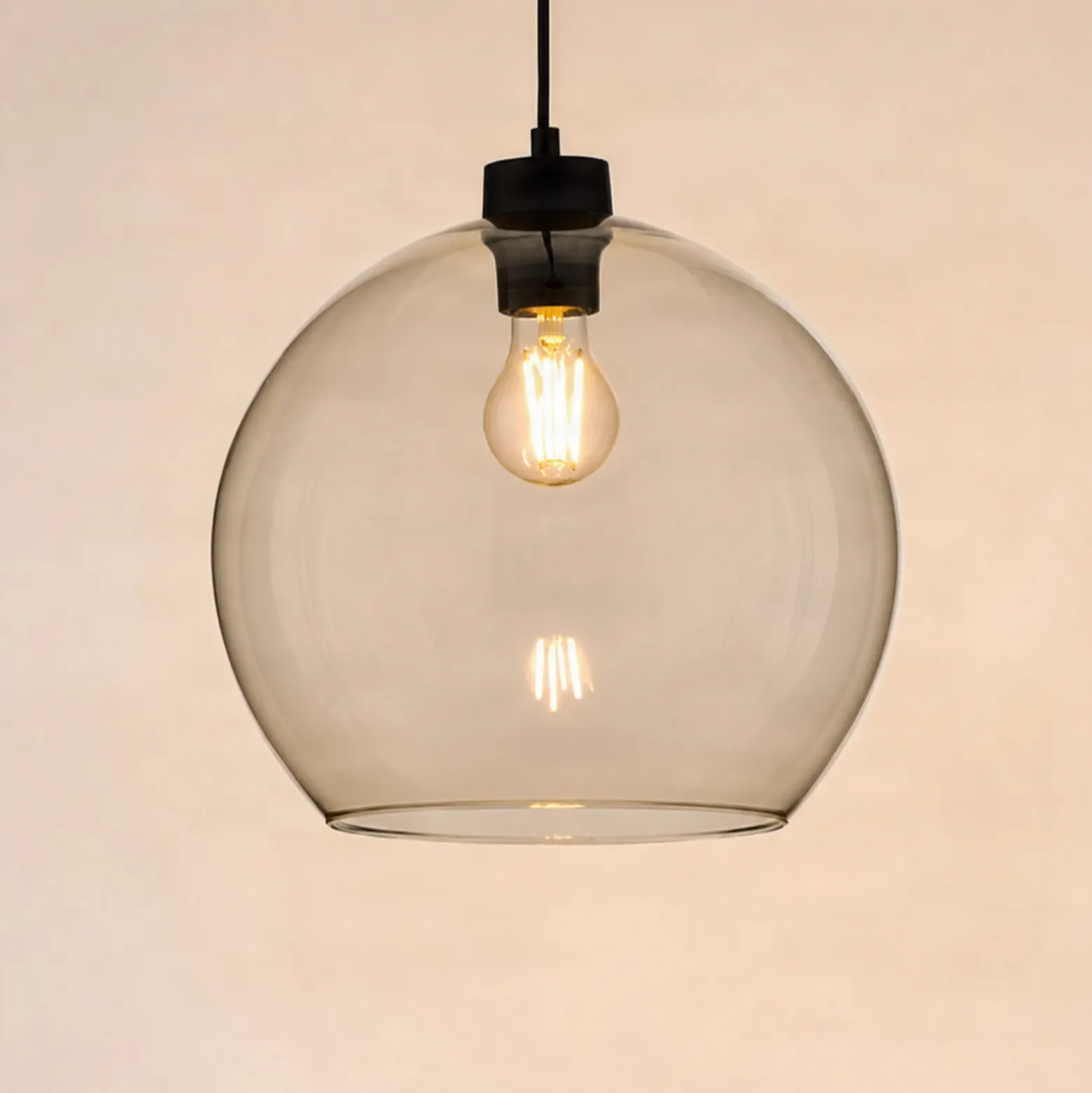 Lámpara colgante Cubus, color ámbar, cristal, Ø 30 cm, E27