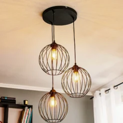 Lámpara colgante Cumera, 3 luces, redonda