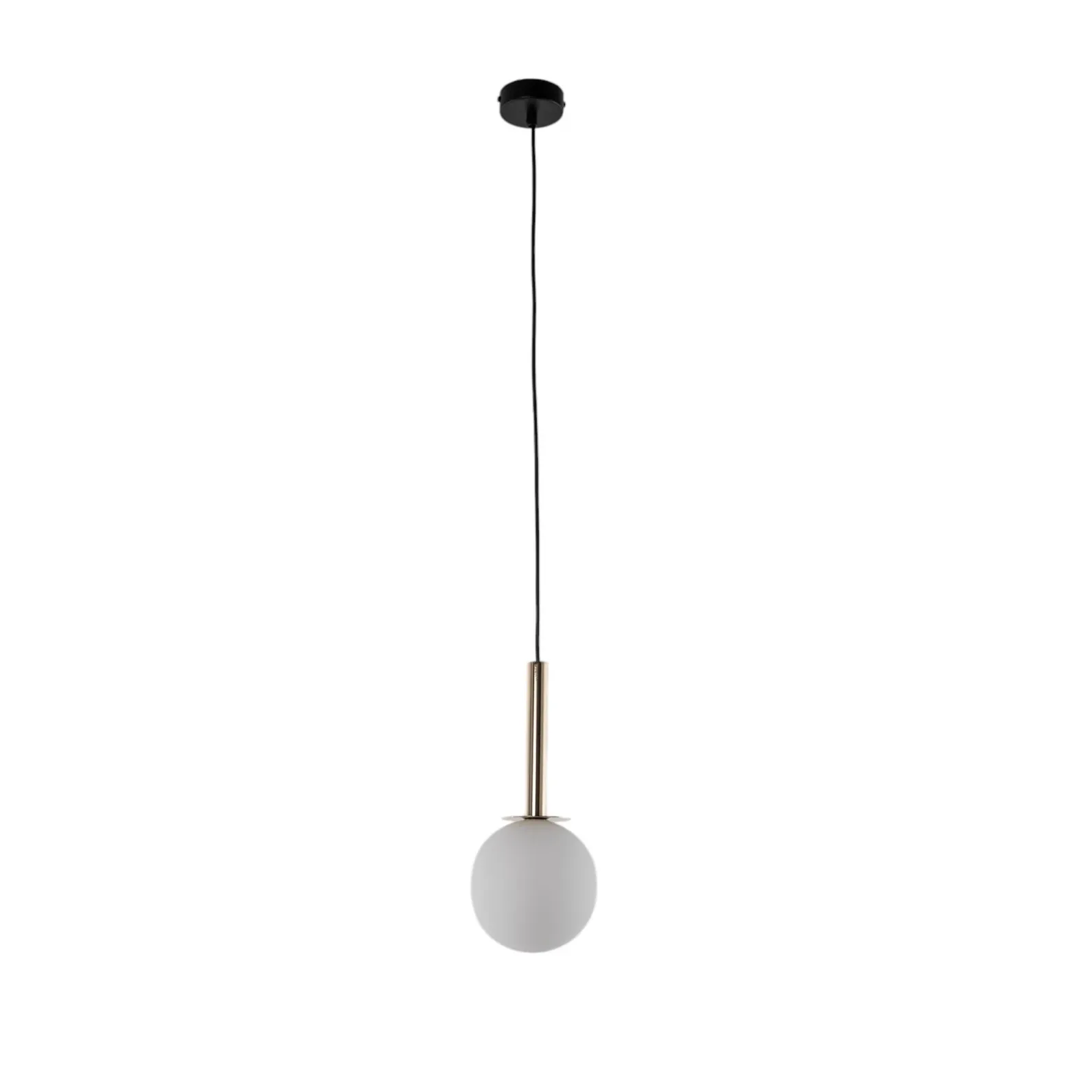 Lámpara colgante Daisy, 1 luz, dorada/blanca/negra, cristal