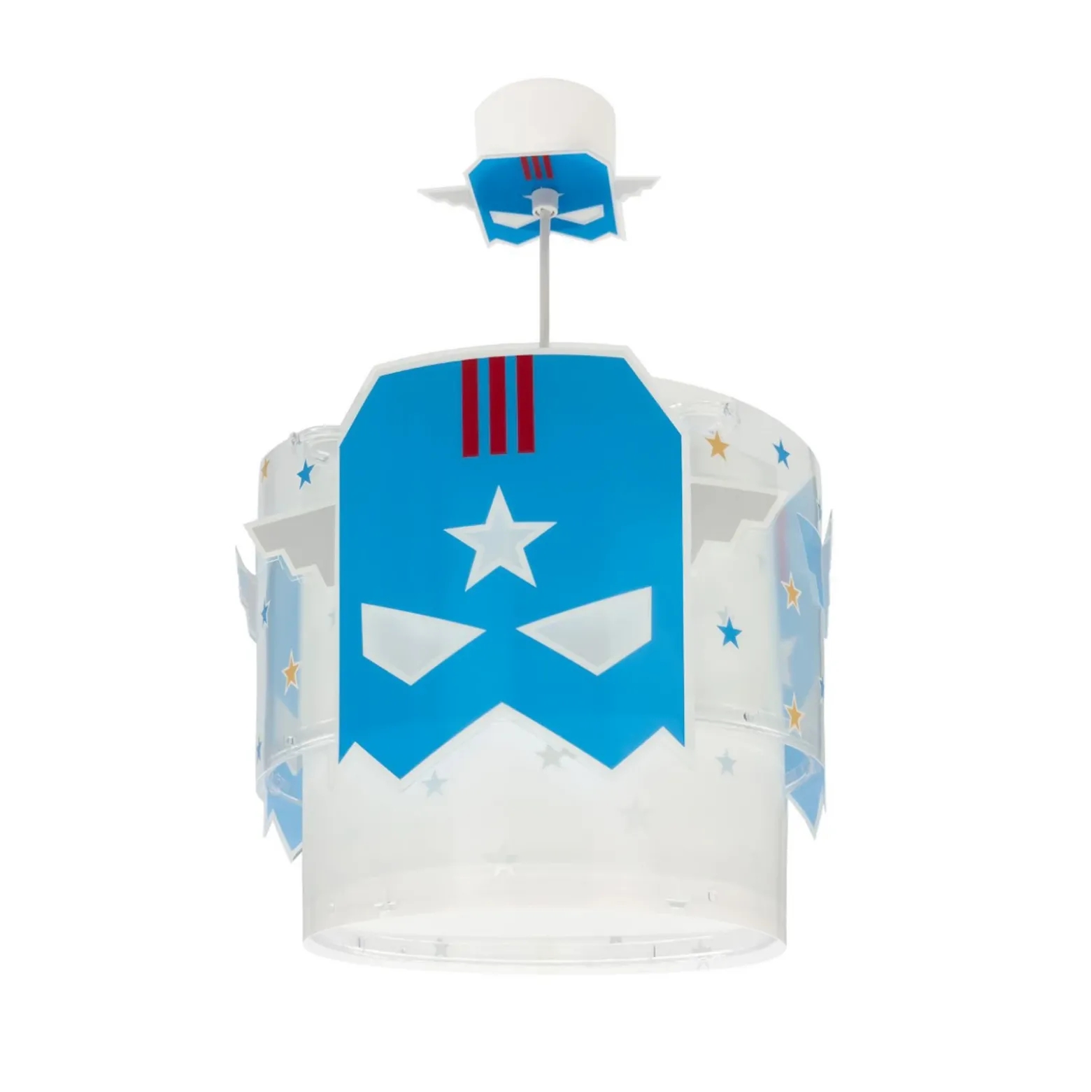 Lámpara colgante Dalber BLUE HERO, blanco/azul, Ø 26 cm, E27