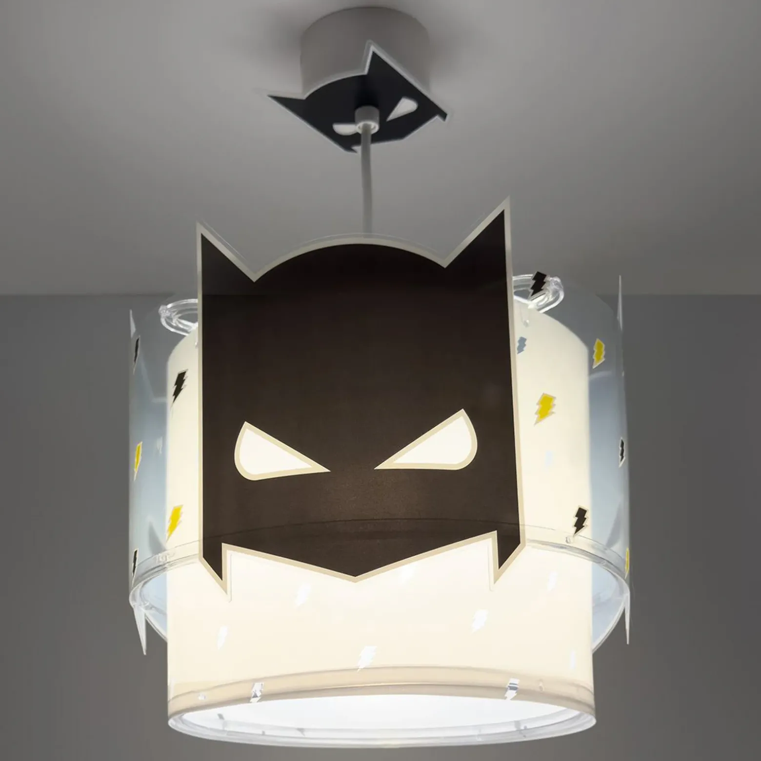 Lámpara colgante Dalber DARK HERO, blanco/negro, Ø 26 cm, E27