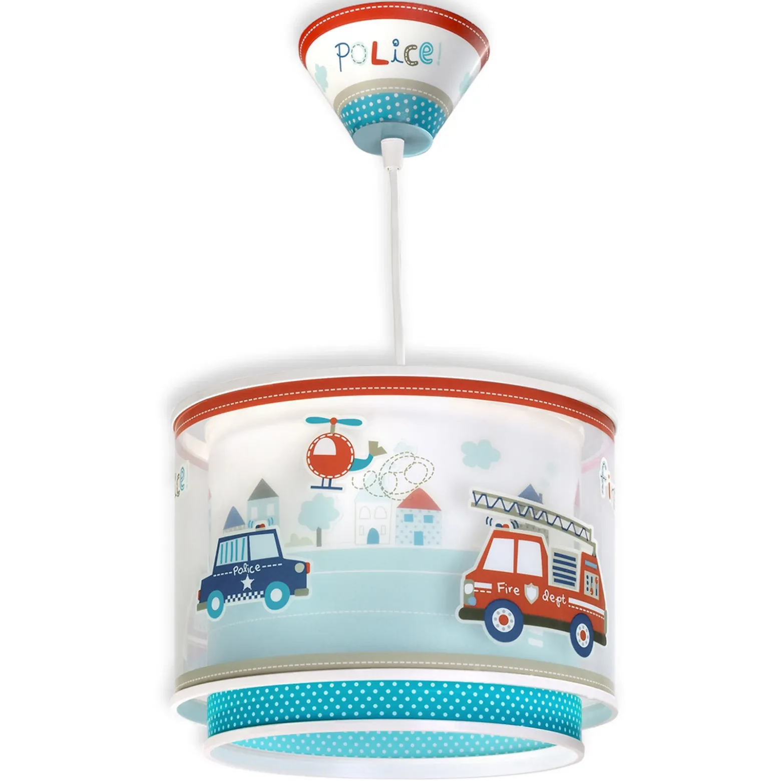 Lámpara colgante Dalber POLICE, multicolor