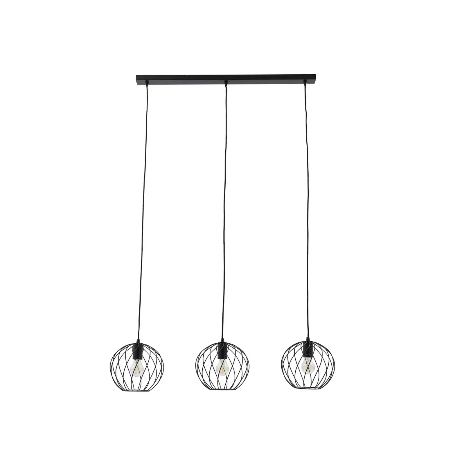 Lámpara colgante Danika de Lindby, 105 cm de largo, negra, metal