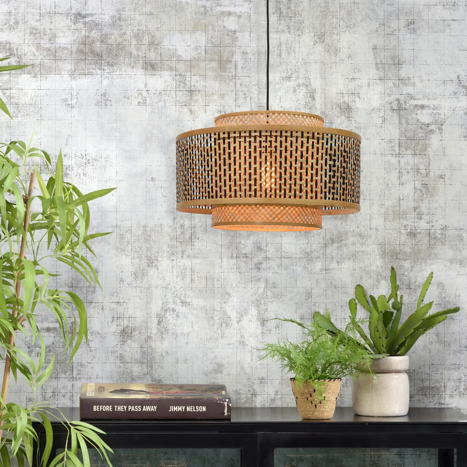 Lámpara colgante de bambú «GOOD & MOJO Bhutan», Ø 50 cm