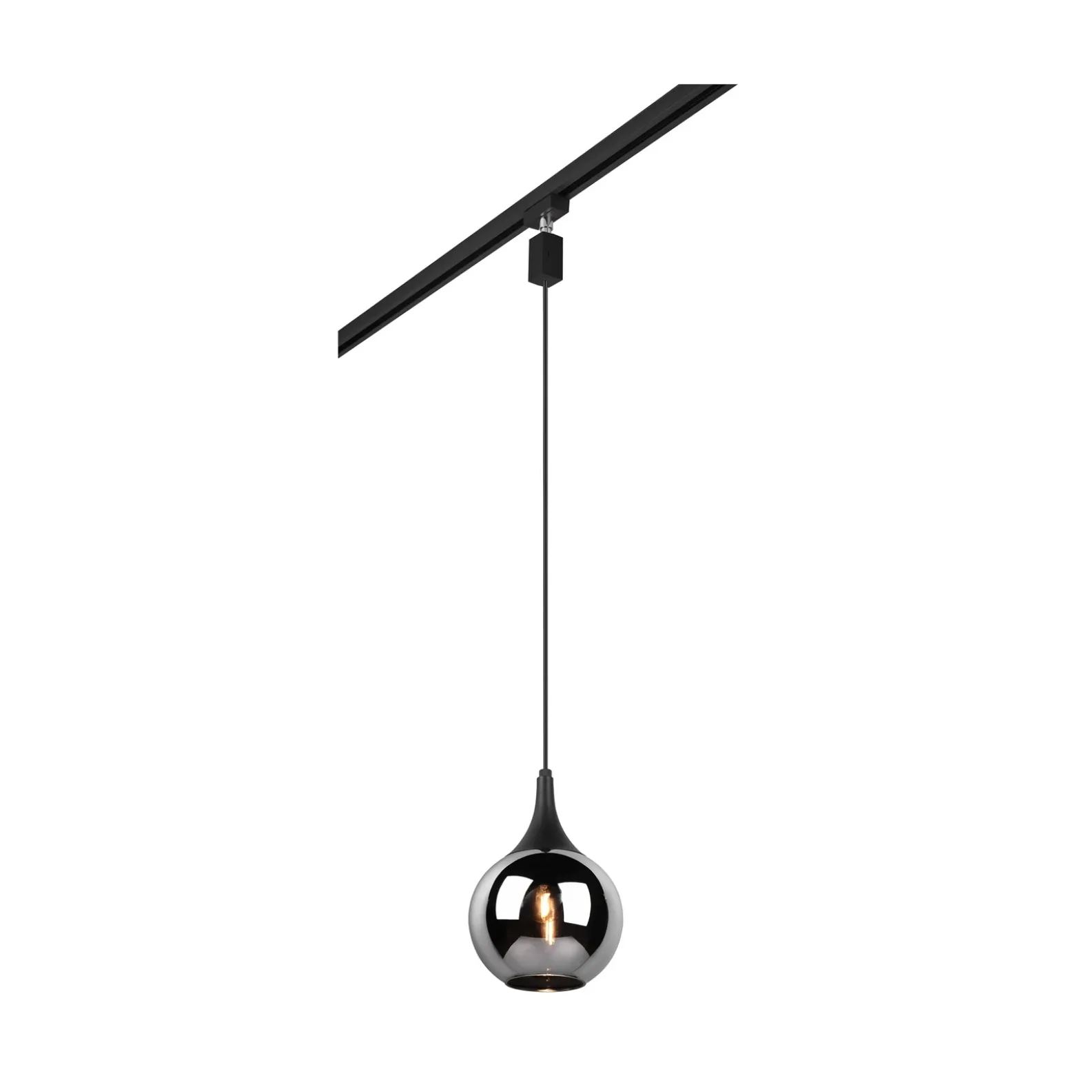 Lámpara colgante de carril Lumina para DUOline, negra/cromada