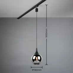 Lámpara colgante de carril Lumina para DUOline, negra/cromada