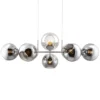 Lámpara colgante de cristal Pilar, 8 luces, gris ahumado