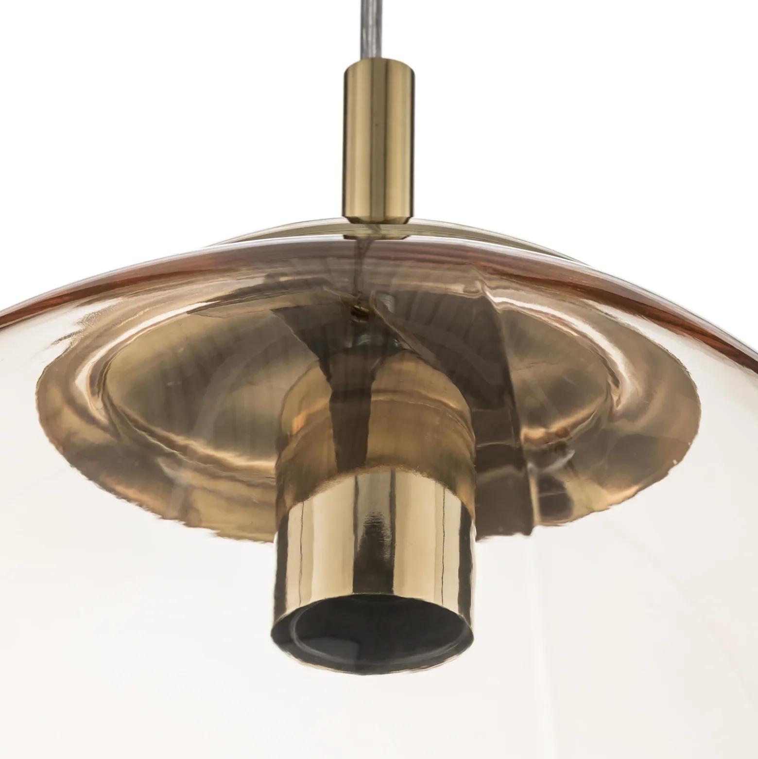 Lámpara colgante de cristal Sol, Ø 35cm, negro/ámbar