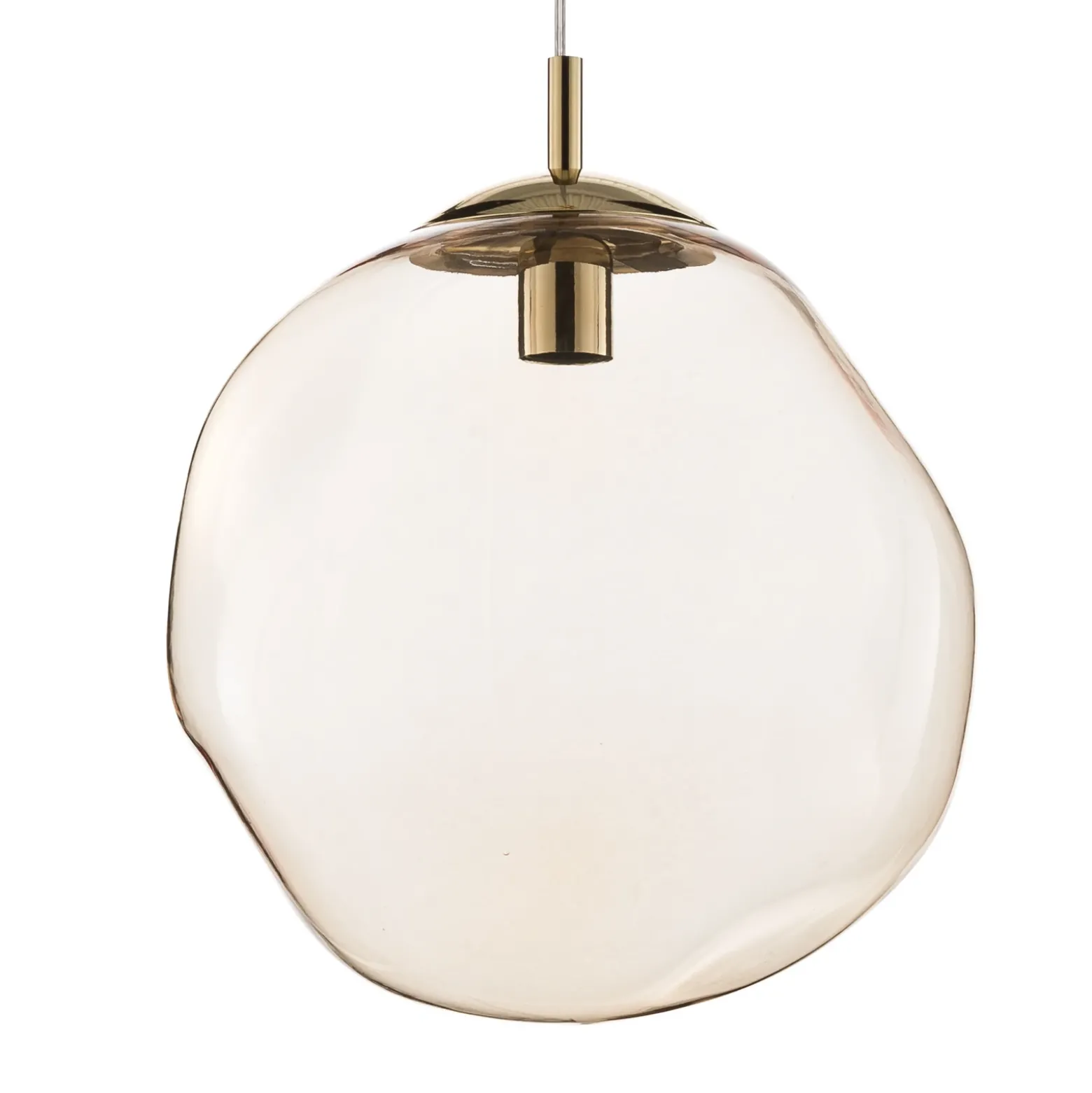 Lámpara colgante de cristal Sol, Ø 35cm, negro/ámbar