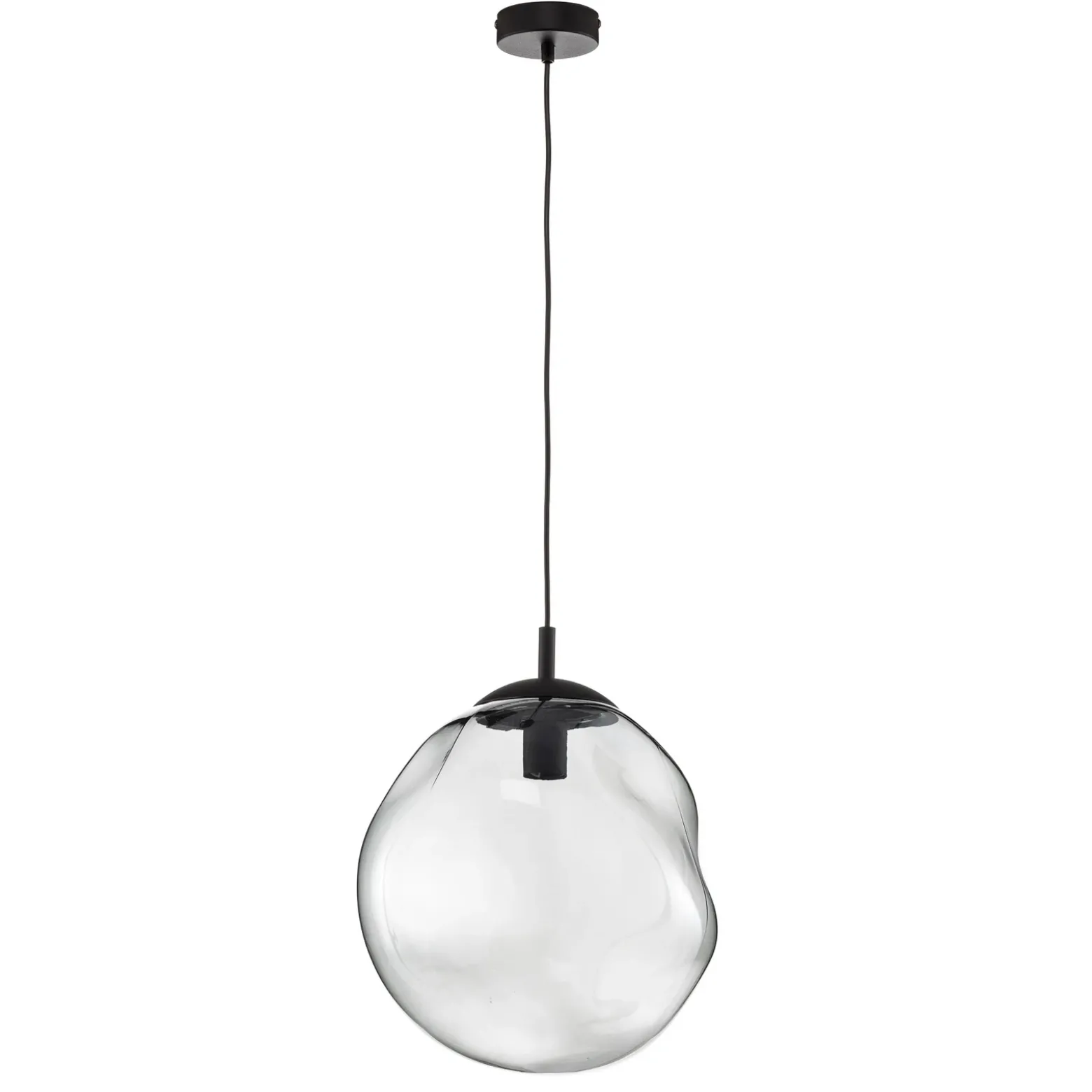 Lámpara colgante de cristal Sol, Ø 35cm, negro/gris humo
