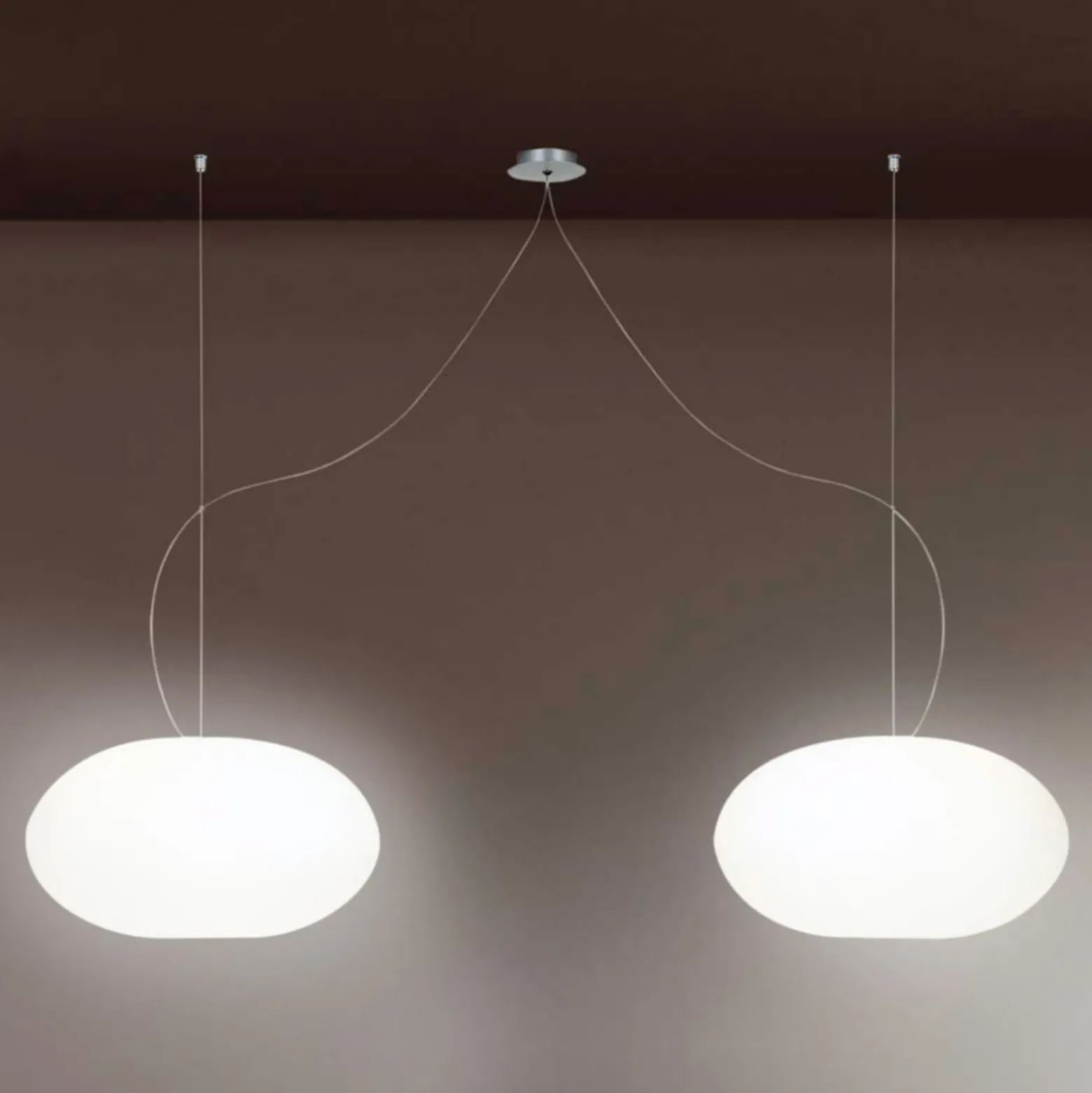 Lámpara colgante de diseño AIH 28 cm blanco brill.
