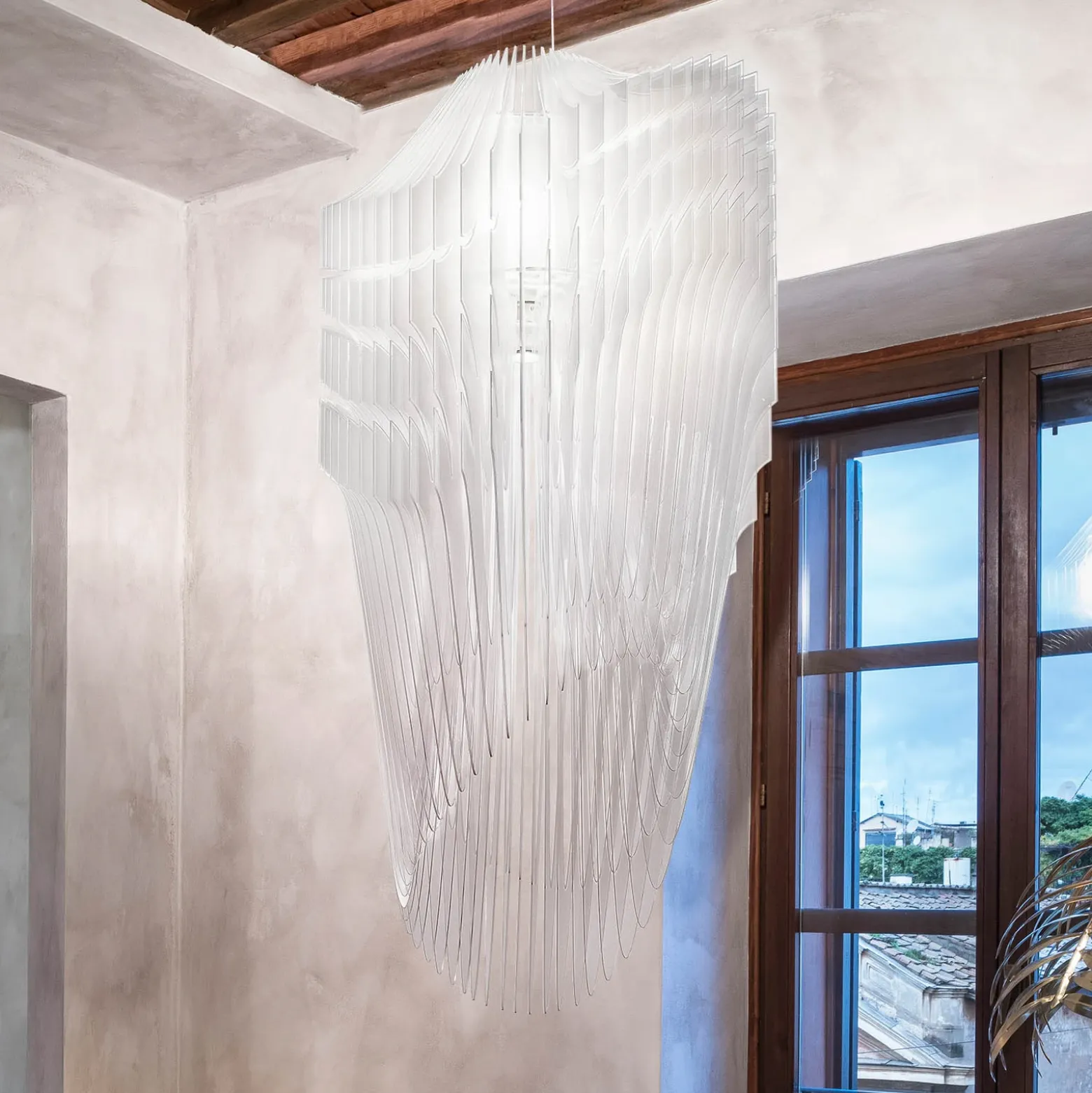 Lámpara colgante de diseño Slamp Avia S en blanco