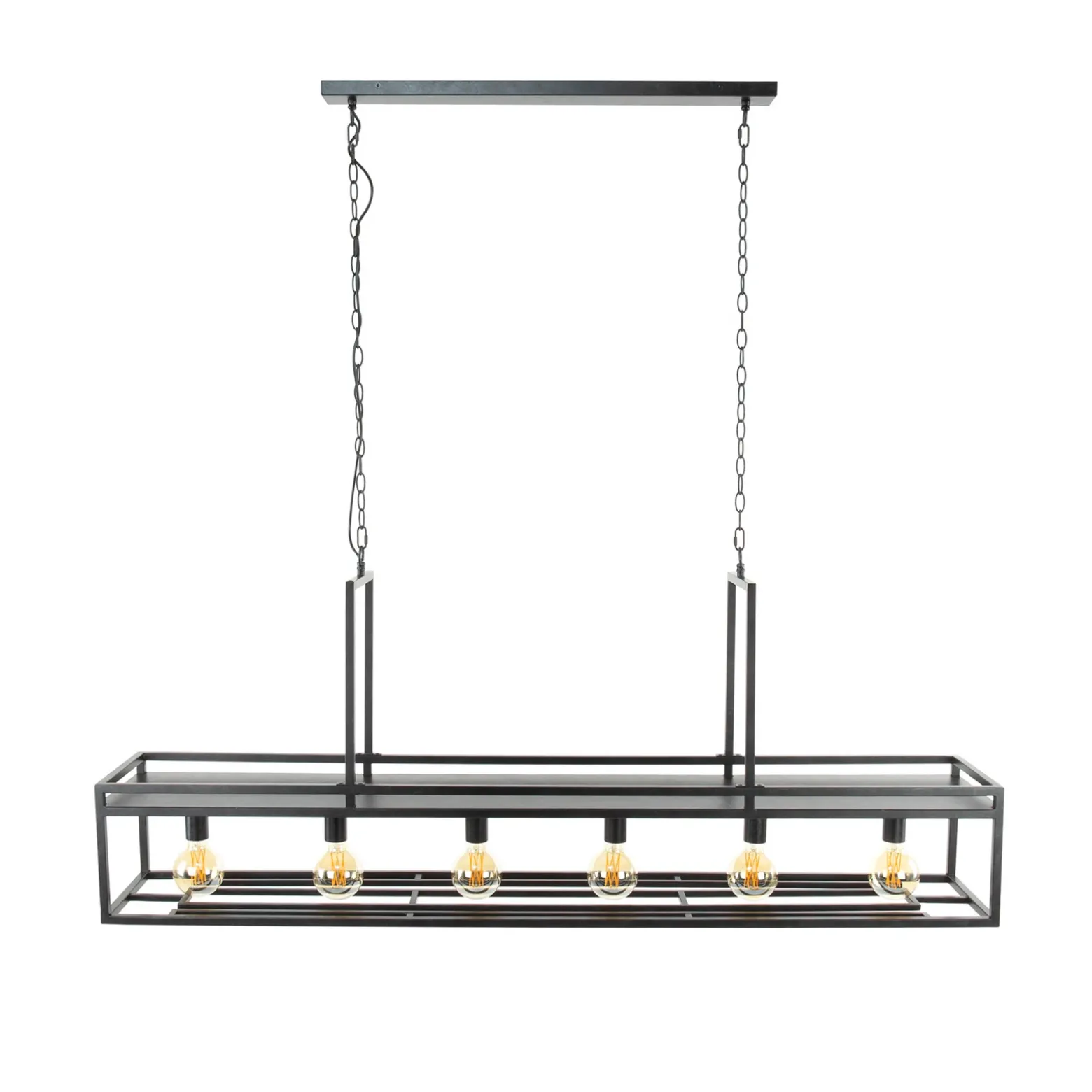 Lámpara colgante Dekorla, 6 luces, color carbón