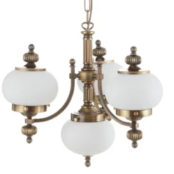 Lámpara colgante Delia, latón envejecido, 4 luces