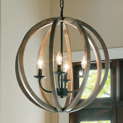 Lámpara colgante de 4 luces Allier madera 52,1 cm