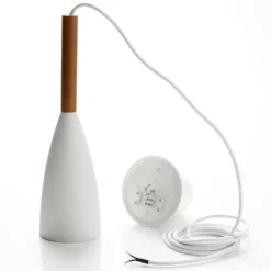 Lámpara colgante de metal Pure, blanco