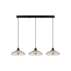 Lámpara colgante Depay 11260 3 luces lineal negro antiguo