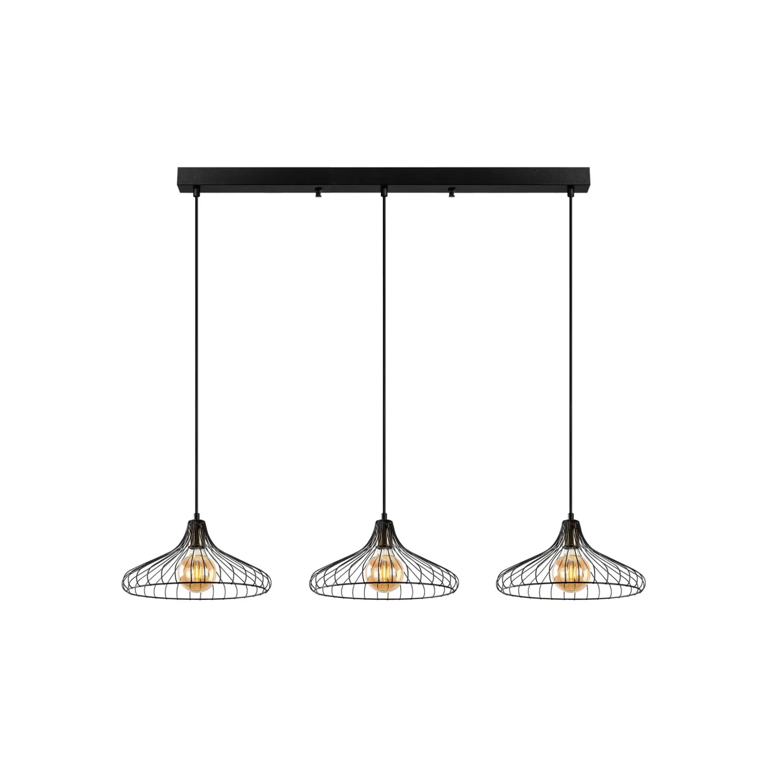 Lámpara colgante Depay 11260 3 luces lineal negro antiguo