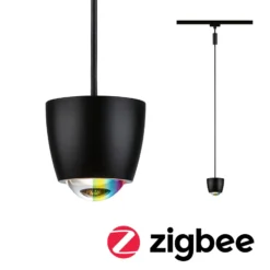 Lámpara colgante de riel LED Paulmann URail Smart Tyros, negra, CCTRGB