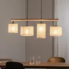 Lámpara colgante Deva Nature, 4 luces, textil